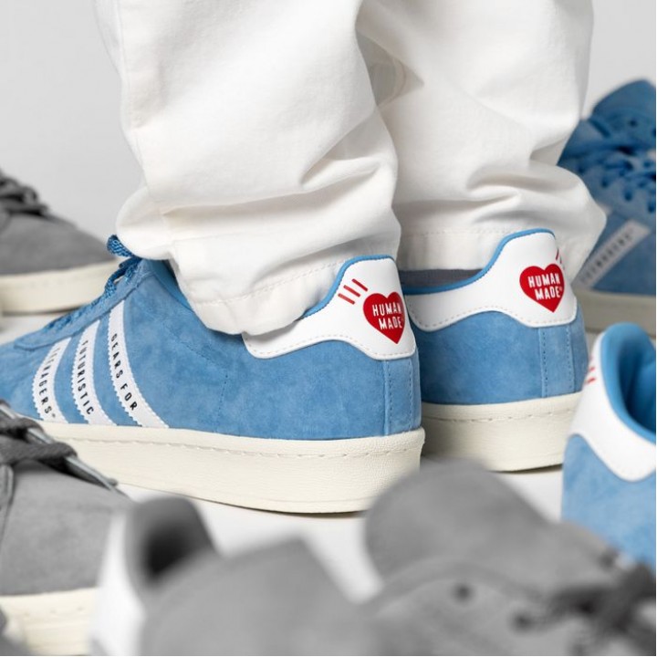 ADIDAS ORIGINALS X HUMAN MADE, кроссовки синие замша