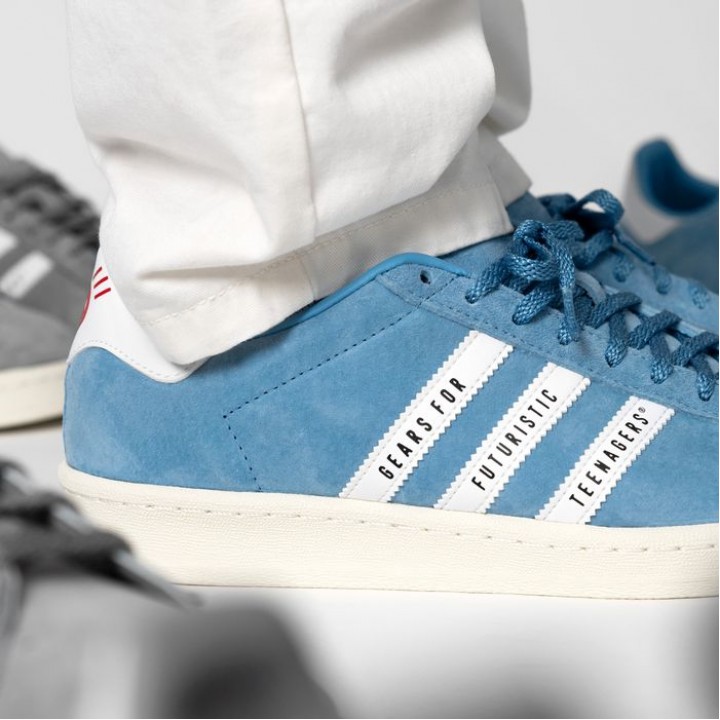 ADIDAS ORIGINALS X HUMAN MADE, кроссовки синие замша