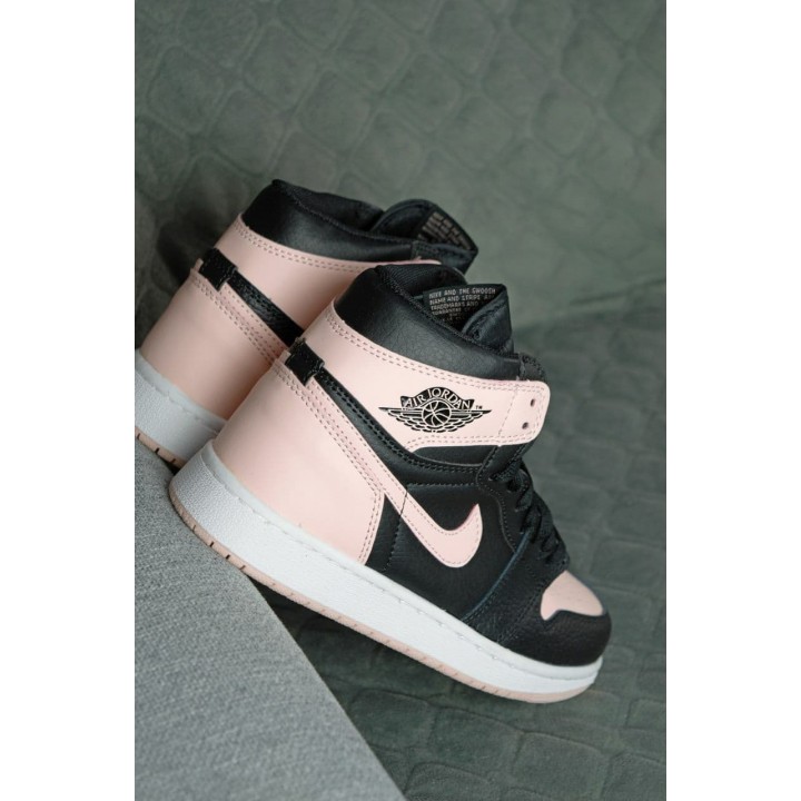 Air Jordan 1 White Blue чорні з розовим