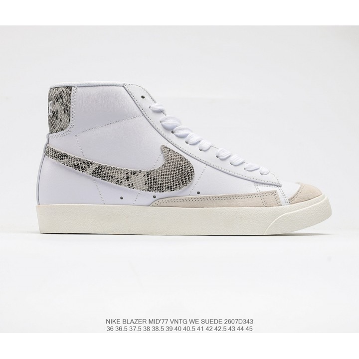 Кросівки жіночі Nike Blazer, білі з чорним лого
