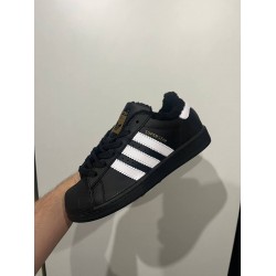 Adidas Superstar чорні утеплені