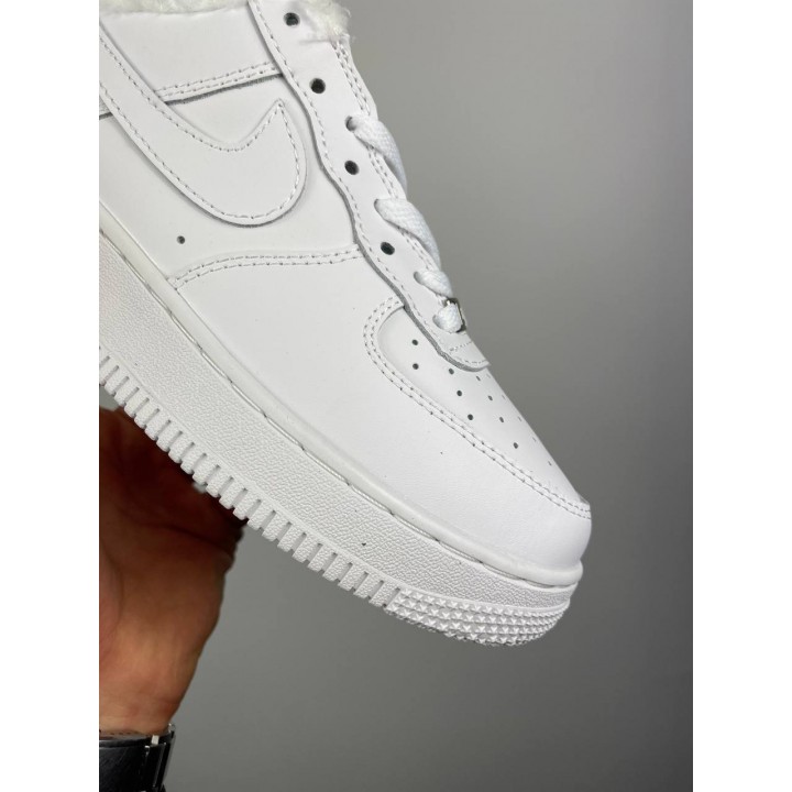 Кросівки  Nike Air Force утеплені, білі низькі