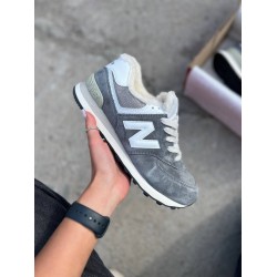 Кросівки New Balance 574 утеплені сірі низькі