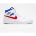 Баскетбольні кросівки Air Jordan 1 retro білі з червоним лого