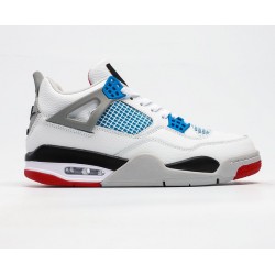 Кроссовки Air Jordan 4 Retro белые с синим