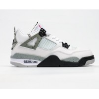 Кроссовки Air Jordan 4 Retro белые с черным