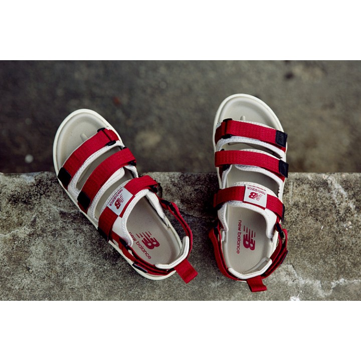 New Balance SD3205, летние бежевые с красным