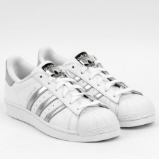 Adidas Superstar серебристые полоски
