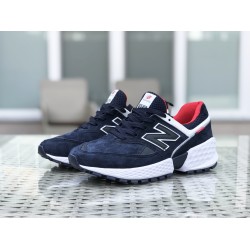 Кроссовки New Balance 574 синие с красным замша