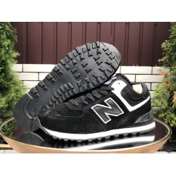 Кроссовки New Balance 574 утепленные черные с белым мужские