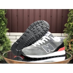 Кроссовки New Balance 574 утепленные серые с оранж