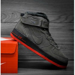 Nike Air Force 1 утепленные серые