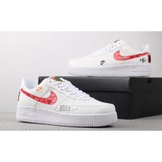 Nike Air Force 1 One Low 07 PRM JDI "Just Do It" Red logo