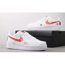 Nike Air Force 1 One Low 07 PRM JDI "Just Do It" Red logo