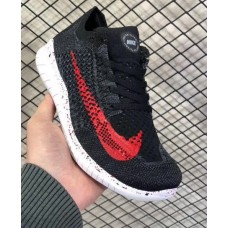 Nike free run rn flyknit 2018 черные с красным