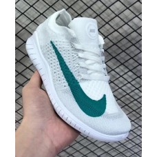 Nike free run rn flyknit 2018 белые с зеленым