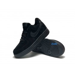 Nike Air Force 1 утепленные все черные низкие