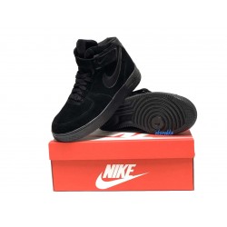 Nike Air Force 1 утепленные все черные Высокие