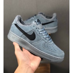 Nike Air Force 1 утепленные серые низкие