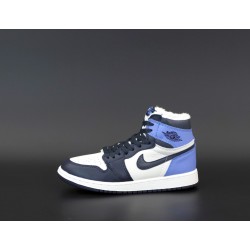 Nike Air Jordan 1 Retro с мехом белые с голубым и синим